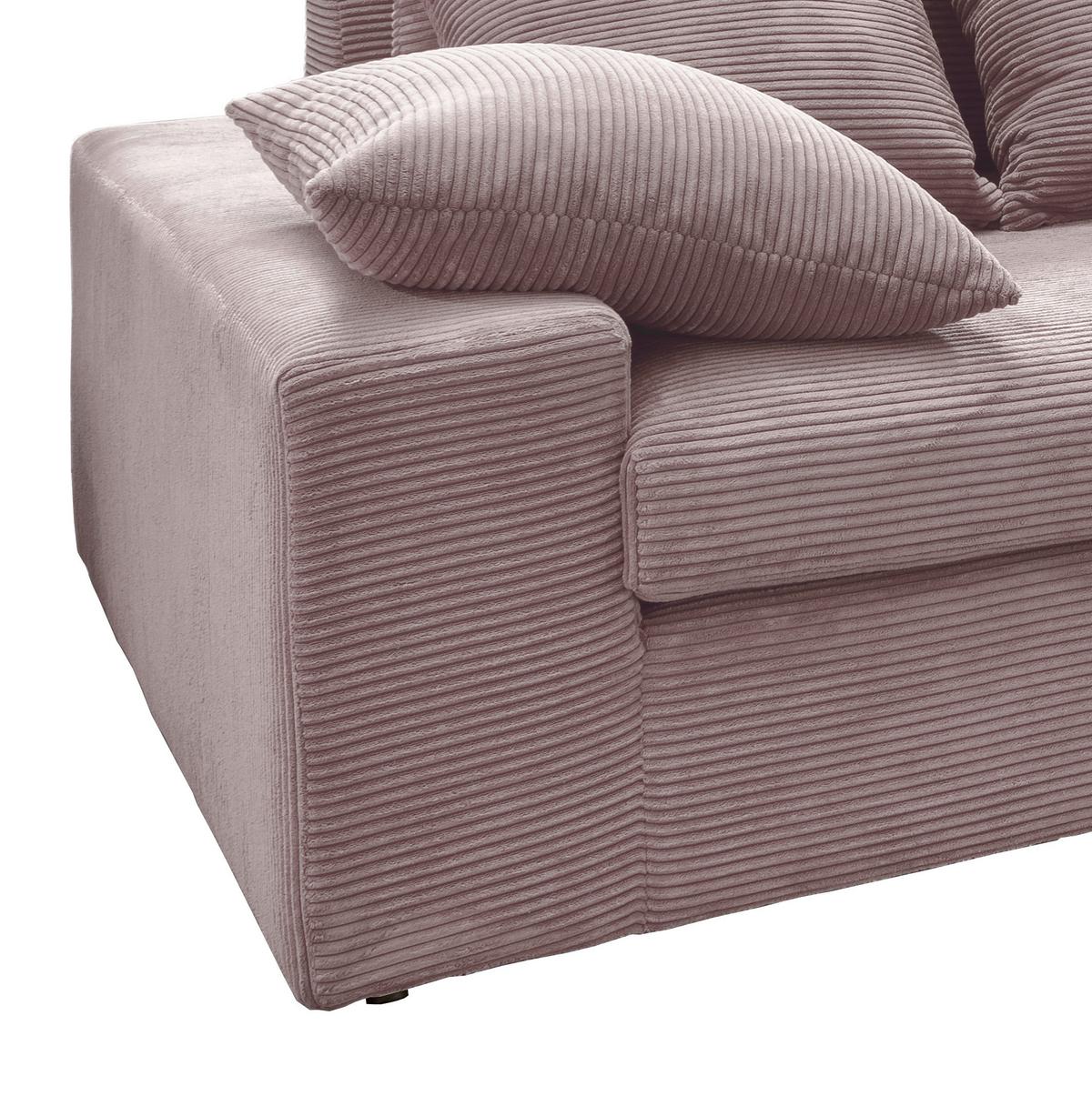 Ecksofa Avellino Rosa S: 278/200 cm - Schwarz/Rosa, MODERN, Textil (278/200cm) - Livetastic