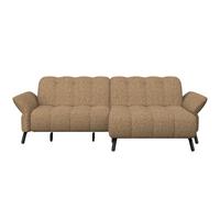 Ecksofa Coast Cognac B: 244-270 cm - Cognac/Schwarz, KONVENTIONELL, Holzwerkstoff/Textil (244/173cm)