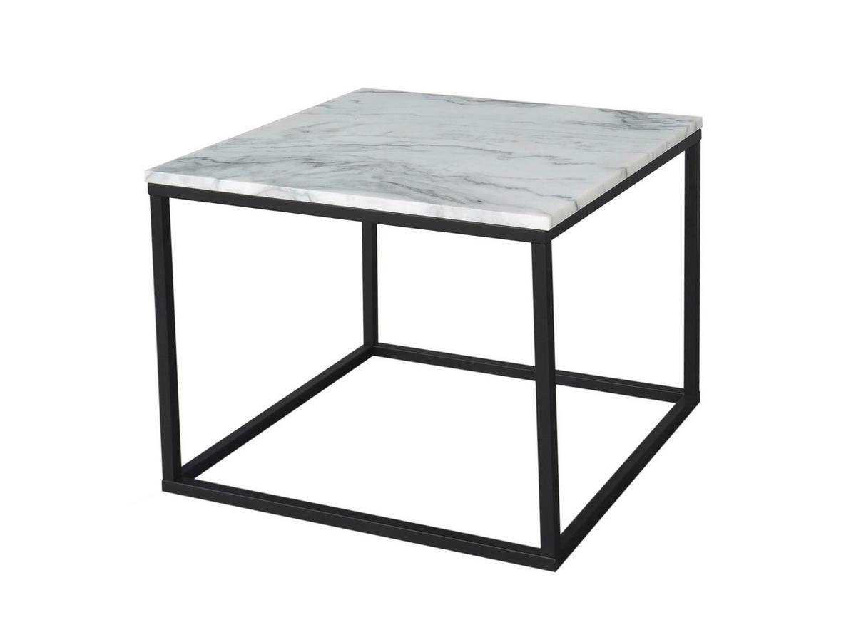 COUCHTISCH Marmor B: 60cm - Schwarz/Weiß, Design, Stein/Metall (60/60/50cm) - MID.YOU