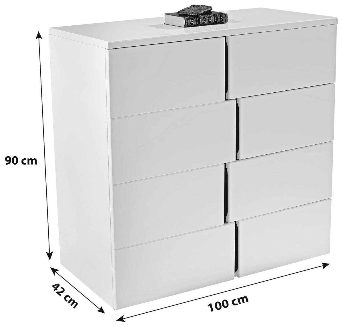 KOMODA SPLIT - čierna/biela, Modern, kompozitné drevo/plast (100/90/42cm)