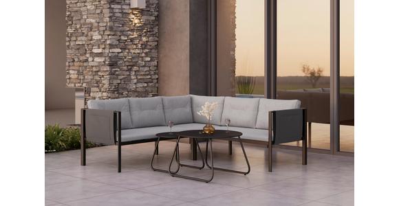 Loungegarnitur Mallorca - Schwarz/Grau, MODERN, Textil/Metall (186,5/186,5cm) - Beldano