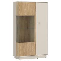 Vitrine Mosano B: 87,2 cm - Kaschmir/Eichefarben, Trend, Glas/Holzwerkstoff (87,2/158,5/40cm)