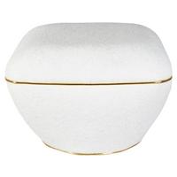 Hocker Contessa Weiß/Goldfarben D: 60 cm - Goldfarben/Weiß, Design, Textil (60/42,5cm) - Kayoom