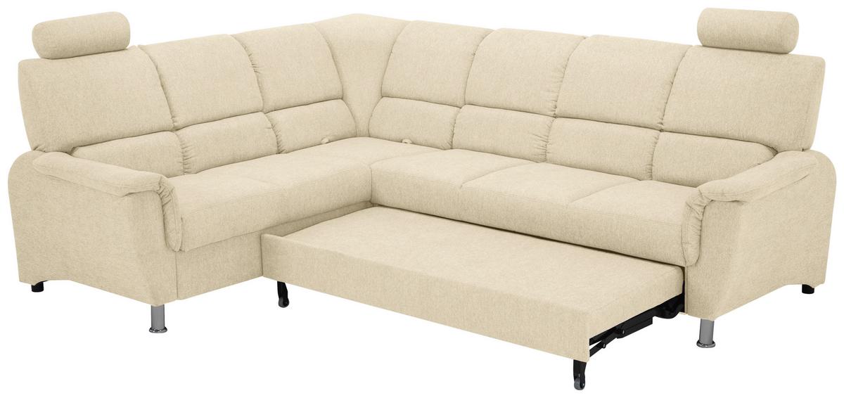 Sedačka MARSYLIA, ľavá, béžová - čierna/strieborná, Design, kov/drevo (219/270cm) - MID.YOU