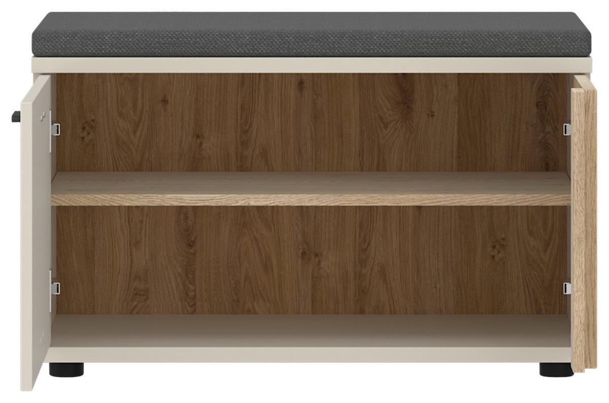 Garderobenbank Mosano Eichefarben/Kaschmir B: 80 cm - Kaschmir/Eichefarben, Trend, Holzwerkstoff (80/50,2/40cm)