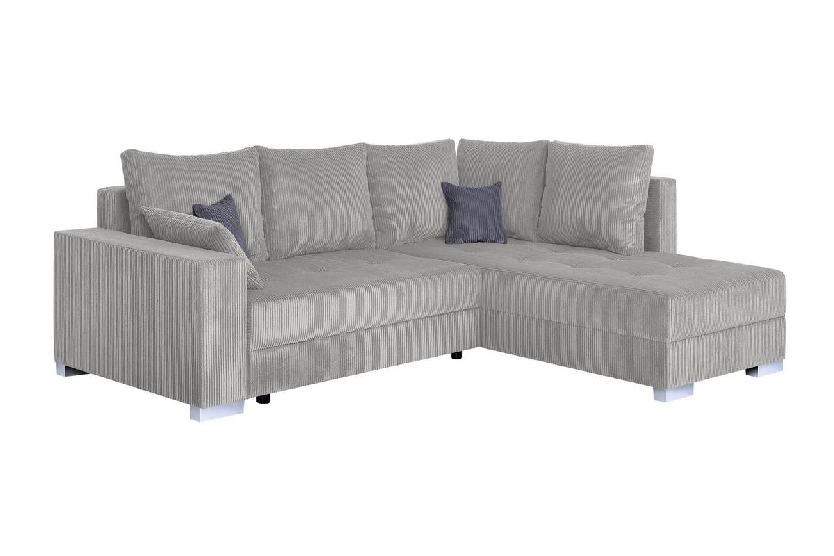 Ecksofa Lars Taupe S: 260x218 cm - Taupe/Chromfarben, Design, Holzwerkstoff/Textil (260/218cm) - P & B