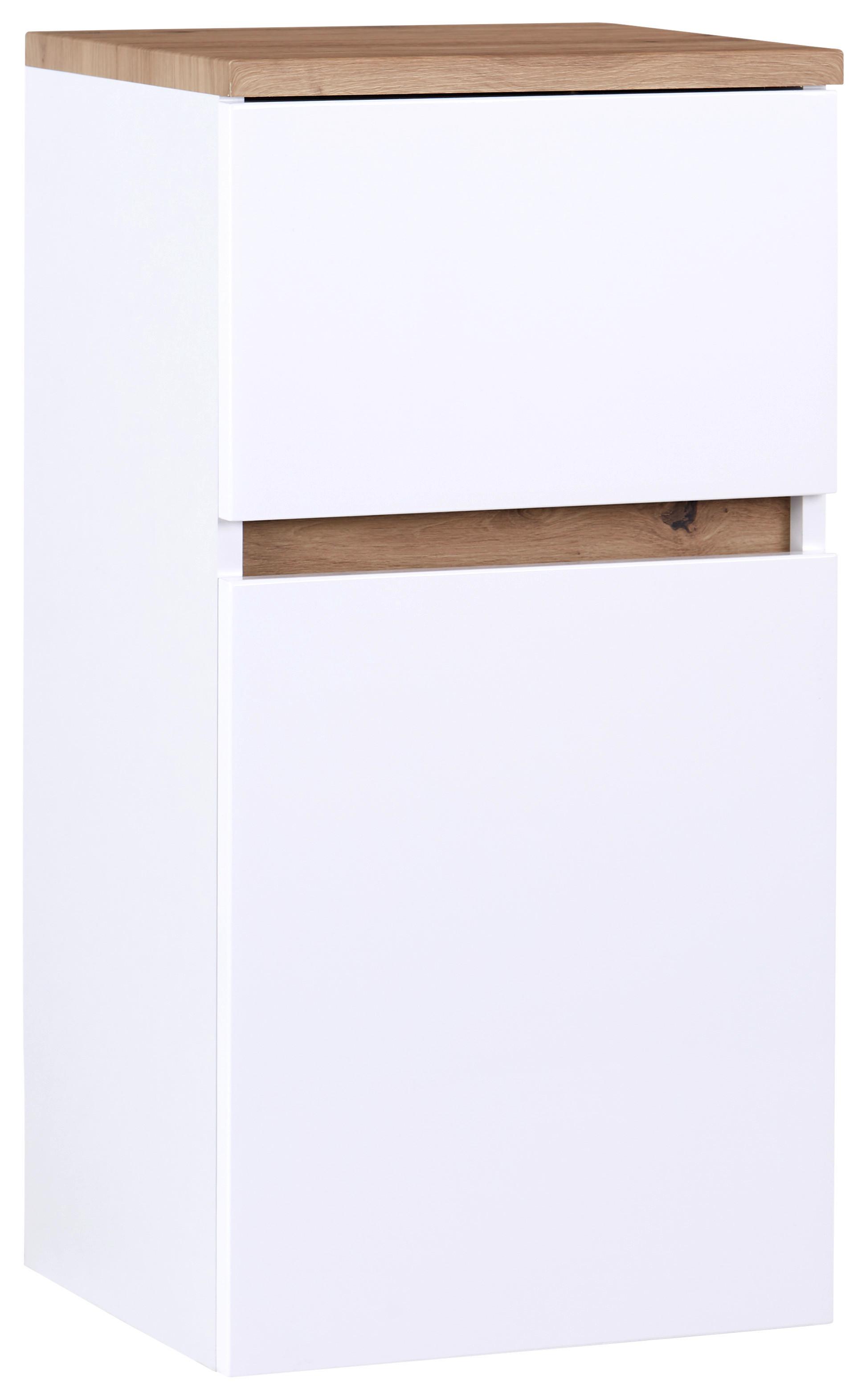 Unterschrank Marbella B: 40 cm Weiß/Eiche Dekor - Weiß, MODERN, Holzwerkstoff (40/81/35ml)