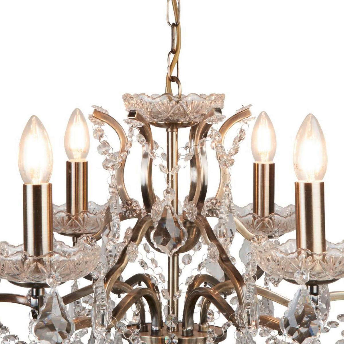 Kristall-Hängeleuchte Paris 8736-6ab - Klar, Design, Glas/Metall (70/43cm)