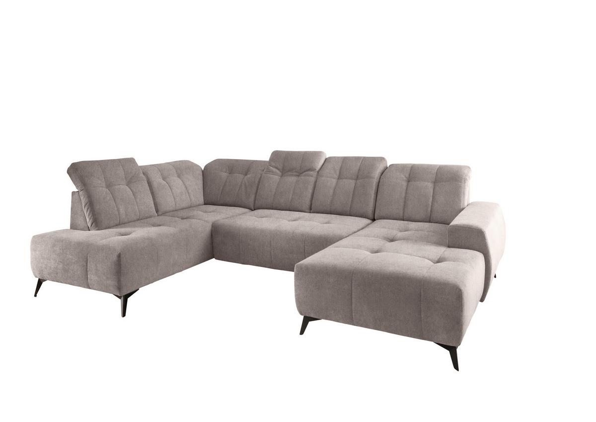 Ecksofa, Sitzvorzug Elektrisch Sano, Taupe, 200x337x180 cm - Taupe/Schwarz, MODERN, Textil (200/337/180cm) - Livetastic