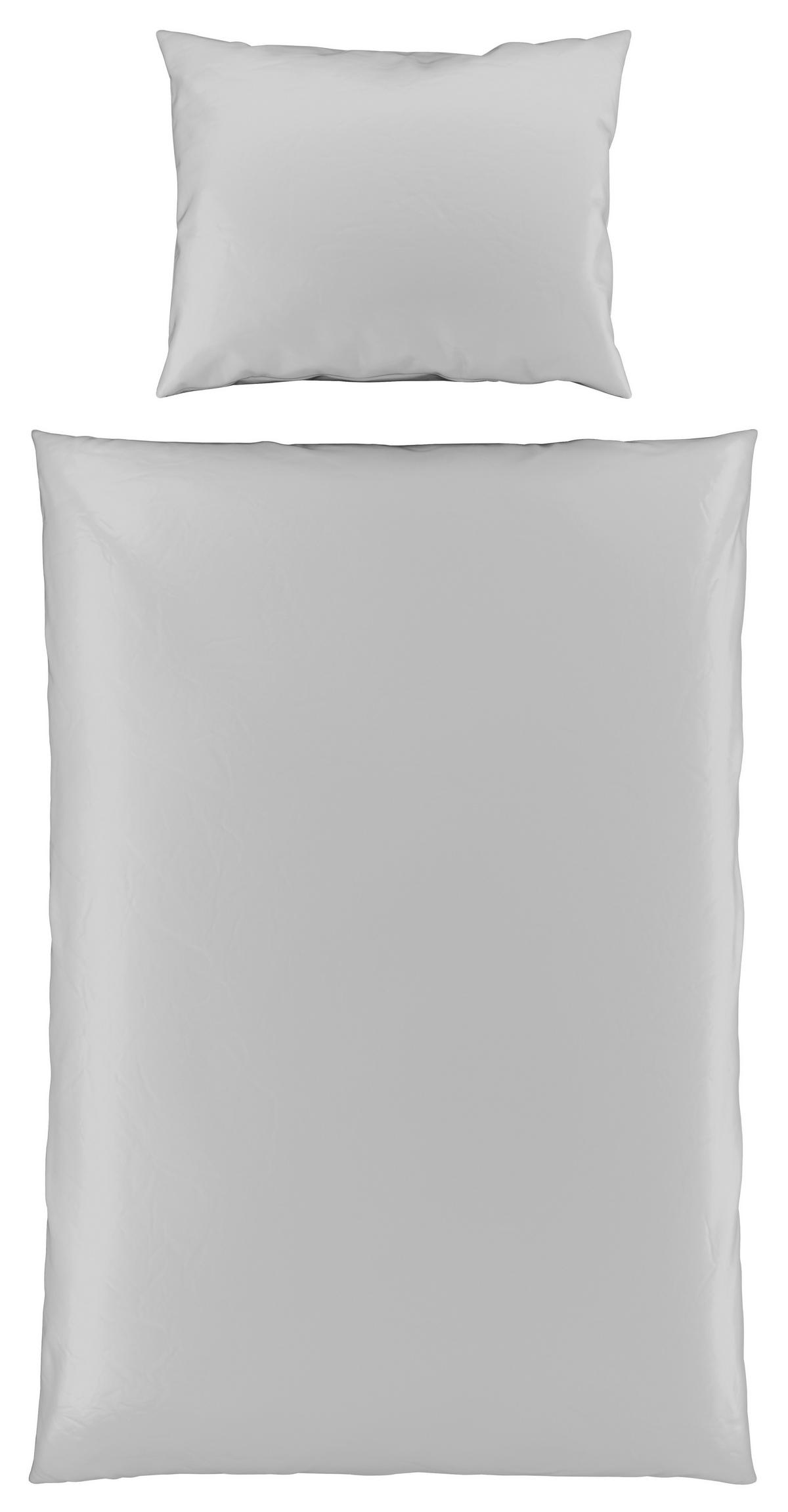 Bettwäsche 140x200 Cm Lydia Satin, Silberfarben - Silberfarben, MODERN, Textil - Luca Bessoni