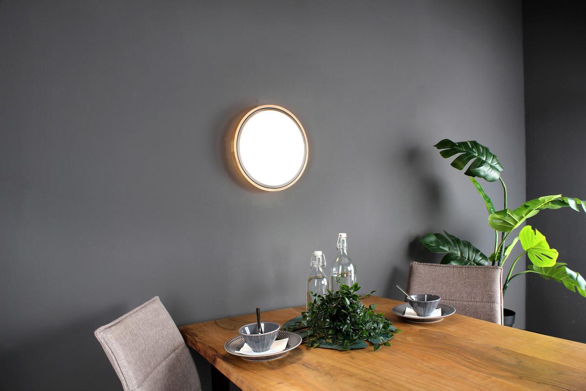 Led-wandleuchte 9070 S Wo Solstar - Buchefarben/Schwarz, Natur, Holz/Kunststoff (30,7/9cm)