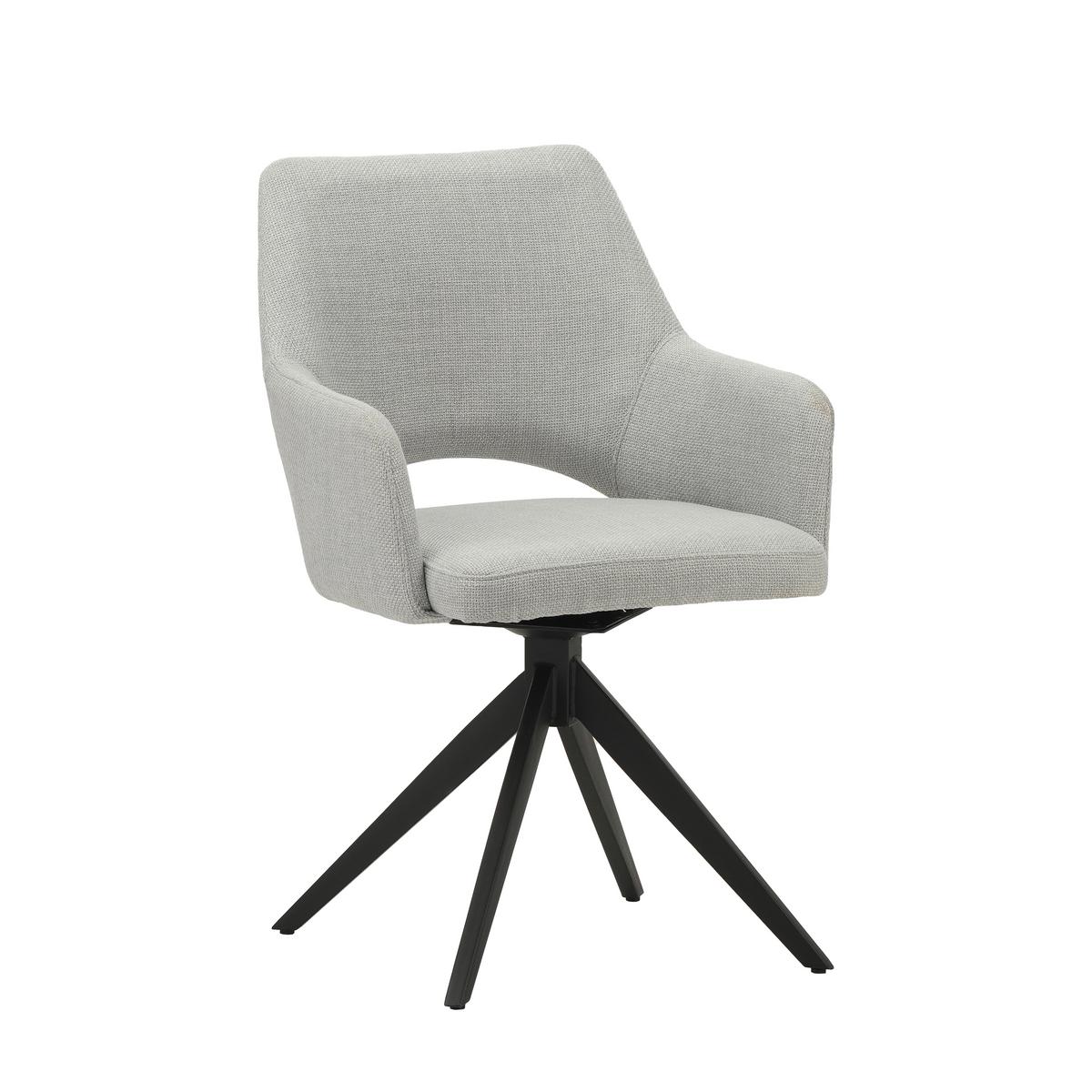 Stuhl Asher Grau, B: 54,5 Cm - Schwarz/Grau, MODERN, Textil/Metall (54,5/85/61,5cm) - MID.YOU