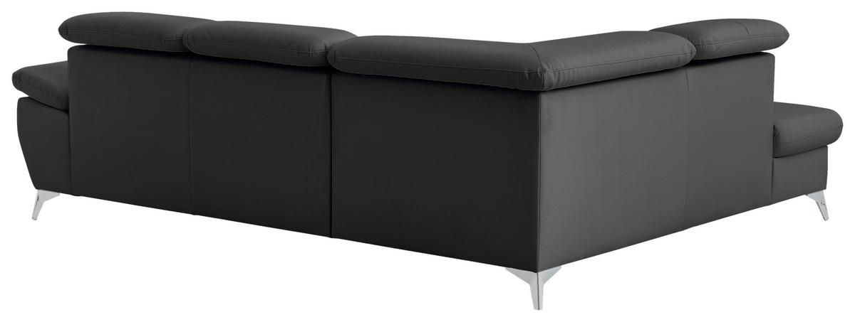 Ecksofa mit Schlaffunktion und Bettkasten Gisele Schwarz - Chromfarben/Schwarz, KONVENTIONELL, Textil (209/256cm) - Livetastic