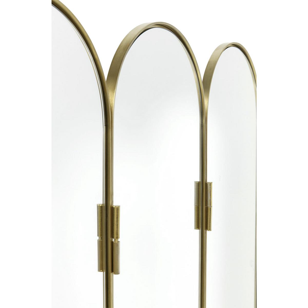 Paravent Curve / Swing -Trend- - Goldfarben, Trend, Glas/Metall (106/166/31cm) - Kare-Design