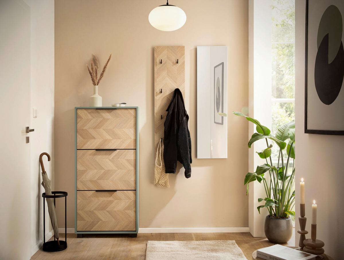 Spiegelelement Piazza Silberfarben B: 29,9 cm - Silberfarben, Design, Glas/Holzwerkstoff (29,9/110,5/3cm) - MID.YOU