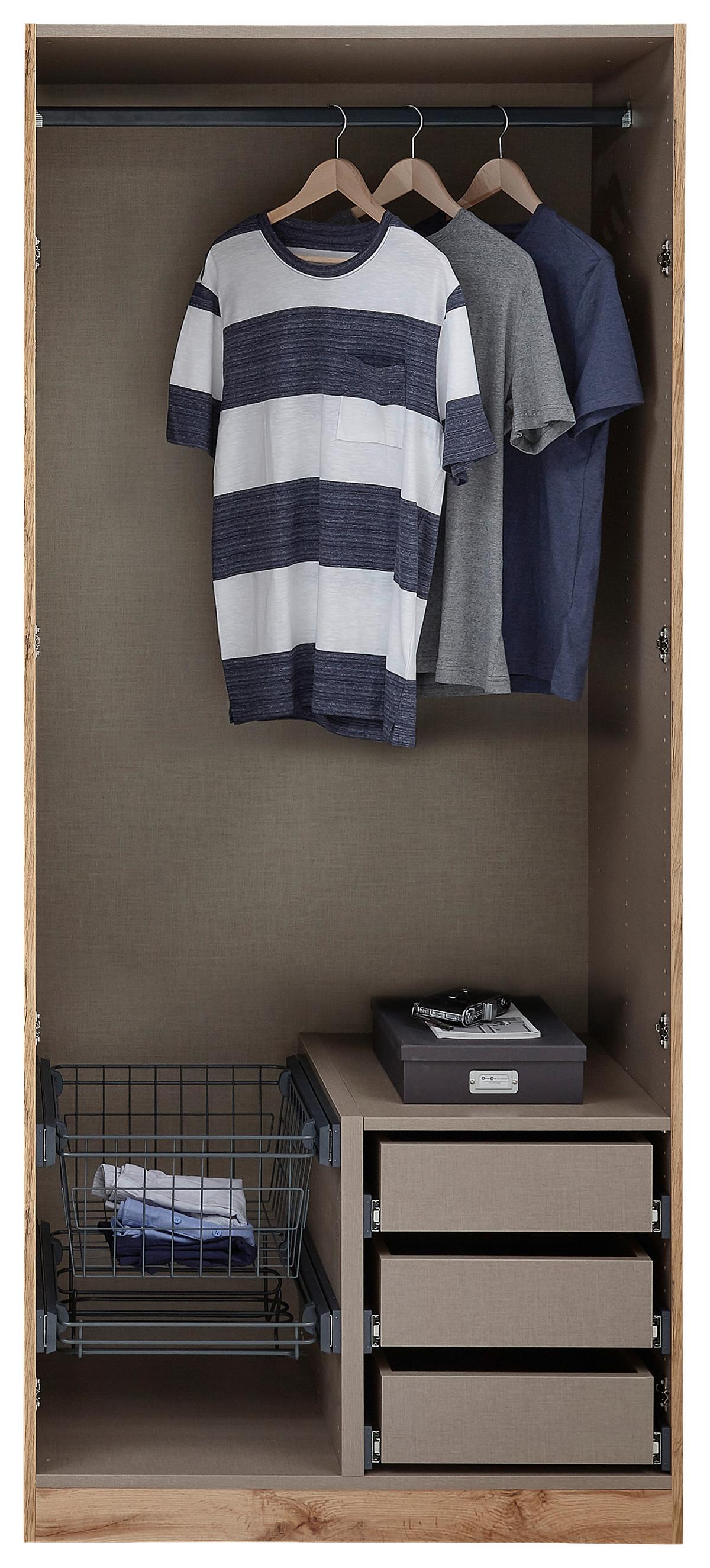 Drehtürenschrank Mit Spiegel 91,1cm Unit Anthrazit - Anthrazit, MODERN, Holzwerkstoff (91,1/210/58,3cm) - Ondega