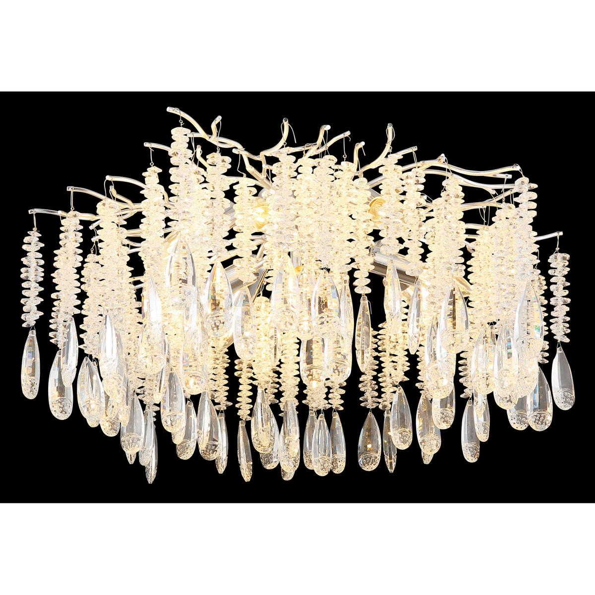 Deckenleuchte Exkl. 8xe14, 40w - Klar/Silberfarben, KONVENTIONELL, Glas/Metall (60/45cm) - Globo