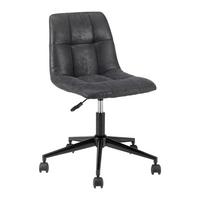 Otočná stolička CLELIE tmavosivá - čierna/tmavosivá, Modern, kov/drevo (45/79-89/57cm) - Bessagi Home