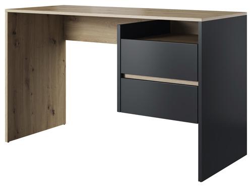 Schreibtisch mit Stauraum B 125cm H 75,5cm Paco 3, Eiche - Eichefarben/Anthrazit, Basics, Holzwerkstoff (125/51,6/75,5cm) - P & B