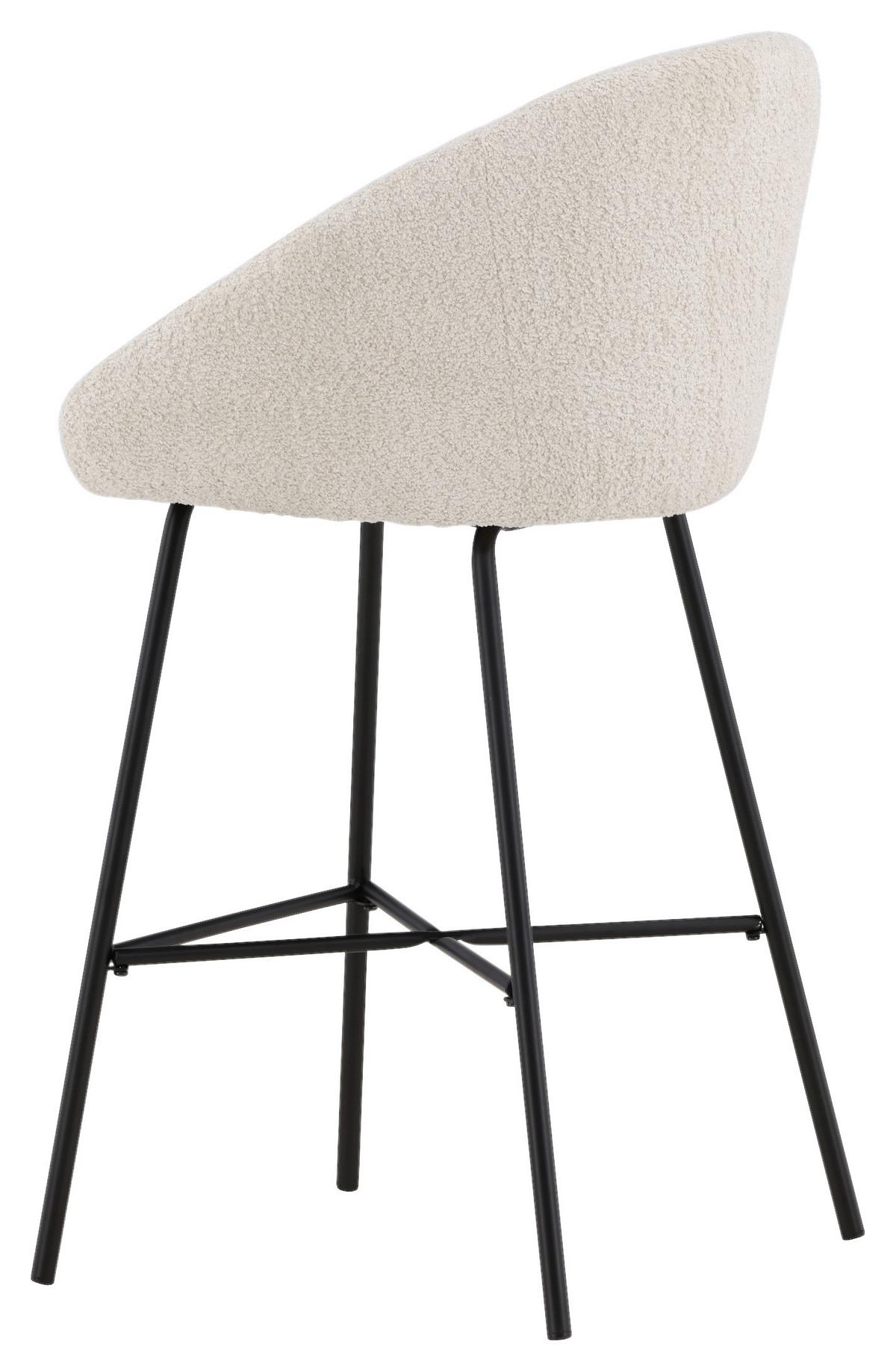 Barhocker-set Velvet - Schwarz/Weiß, Design, Textil/Metall (59/96/54cm) - Livetastic