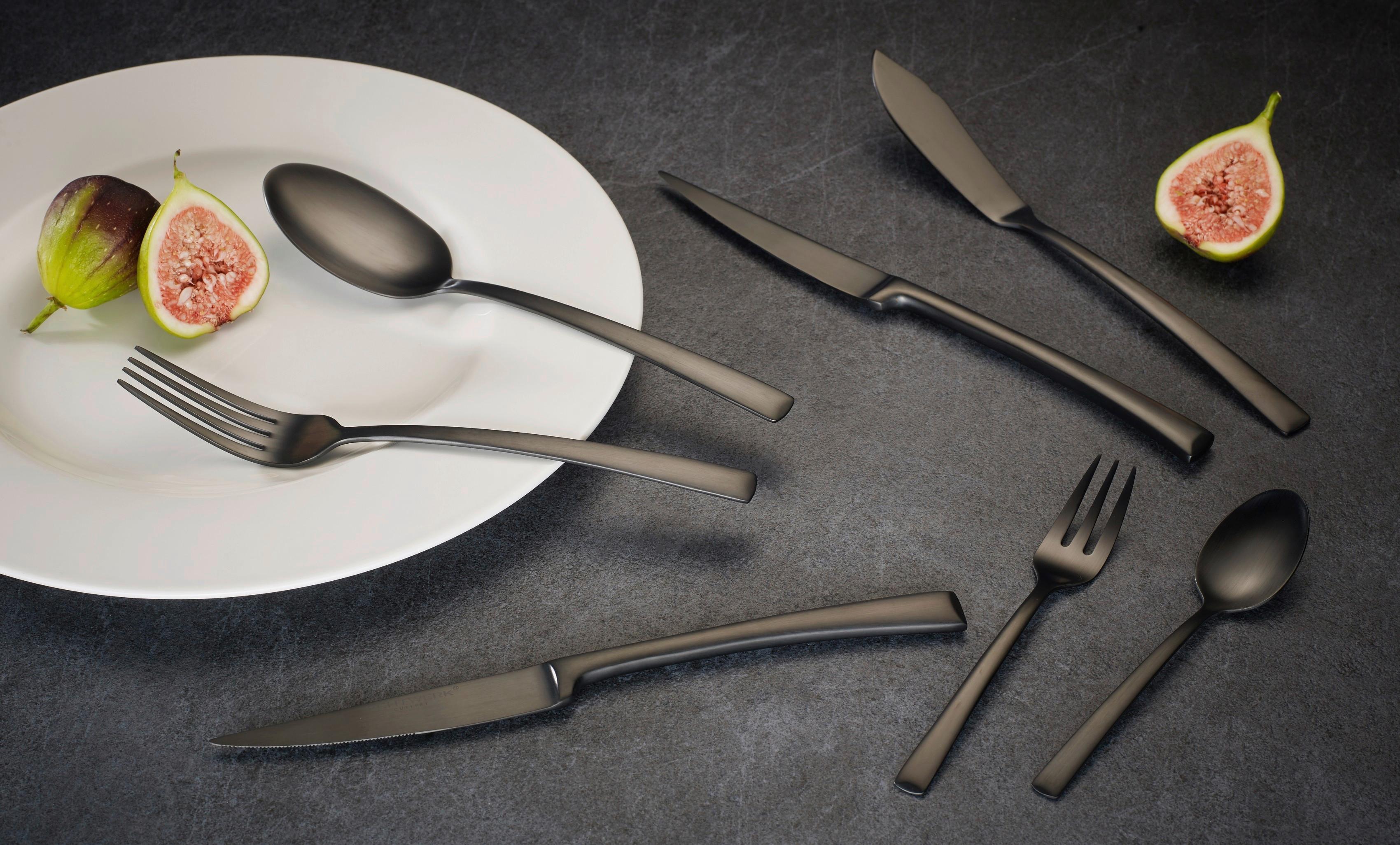 Besteckset 42-teilig Avelino Für 6 Personen - Schwarz, Design, Metall - Echtwerk