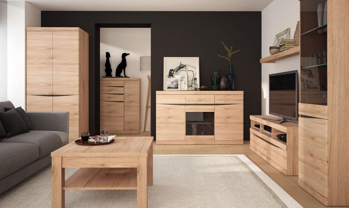 Kommode Summer Eiche San Remo Dekor B: 150 Cm - Eiche San Remo, MODERN, Glas/Holzwerkstoff (150/92/40cm) - Modern Living