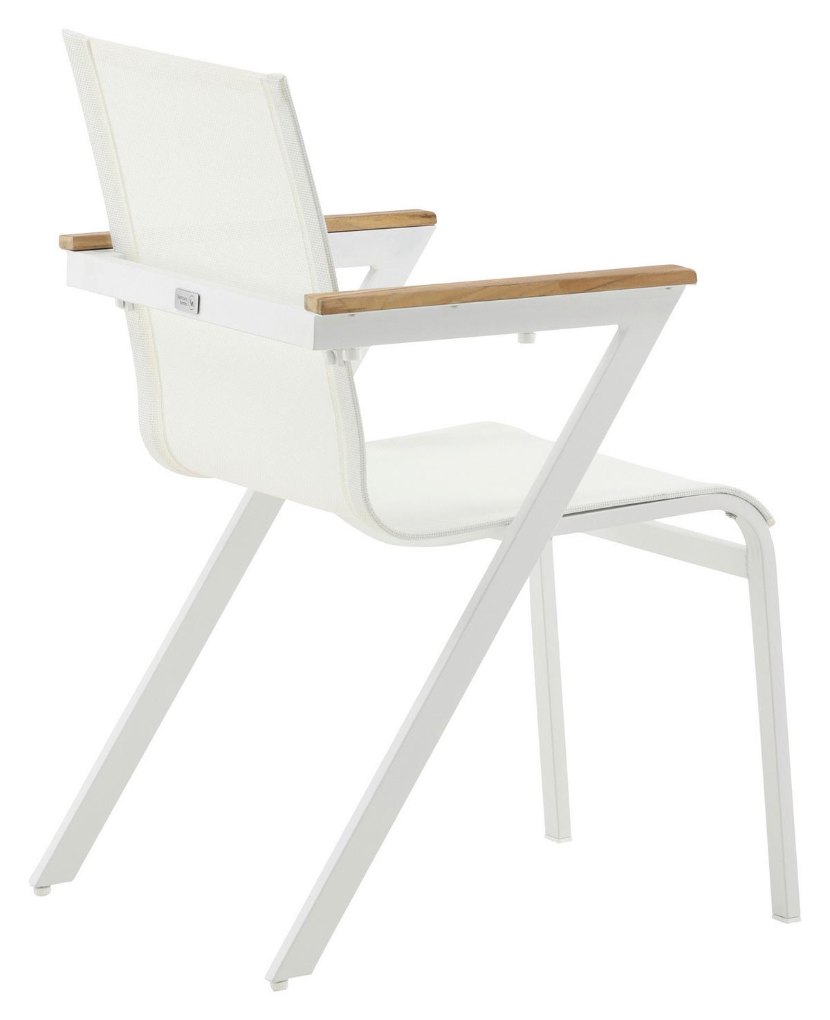 Gartensessel Stapelbar Mexico Aluminium - Weiß, KONVENTIONELL, Holz/Metall (57/87/61cm) - Gardenson