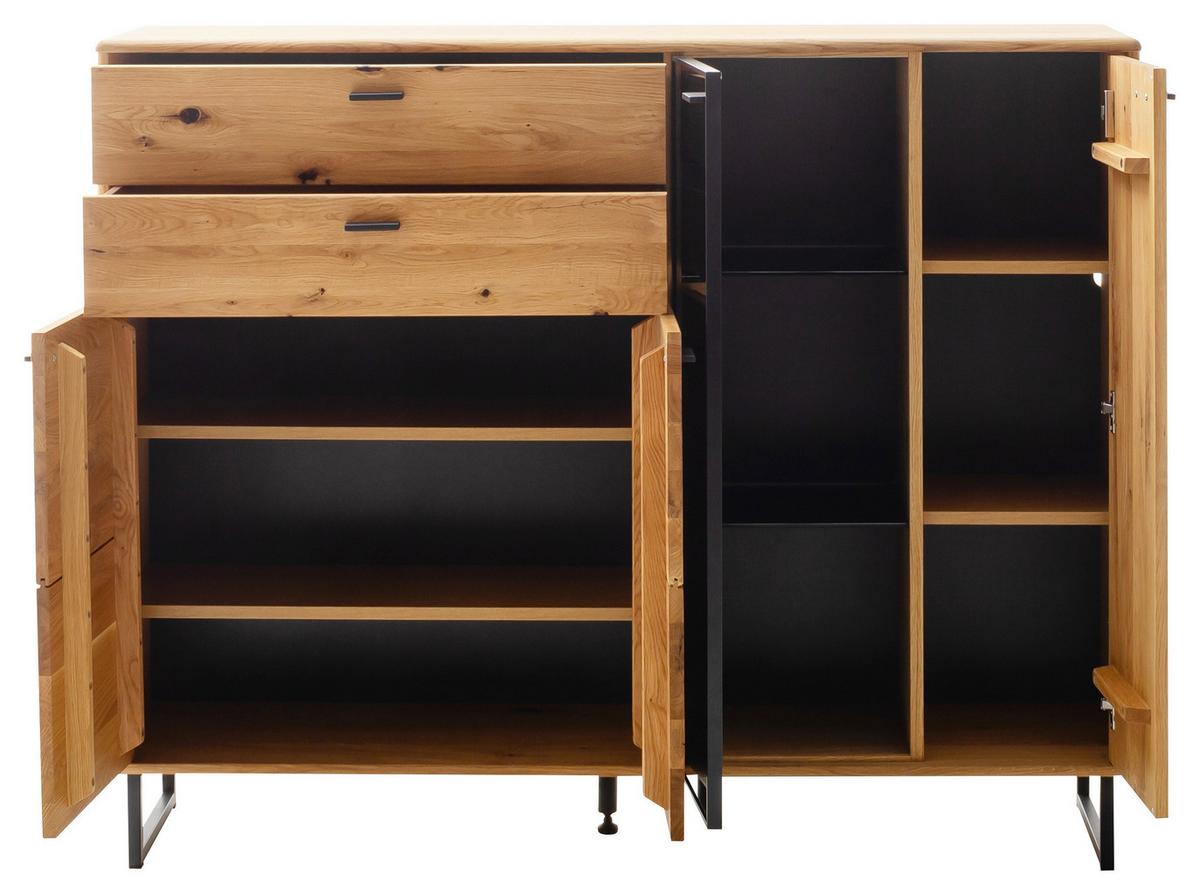 Highboard Arezzo Wildeiche/Anthrazit B: 149 cm - Wildeiche/Anthrazit, Design, Glas/Holz (149/119/37cm) - MID.YOU