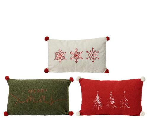 DEKORAČNÍ POLŠTÁŘ VIANOCE - bílá/zelená, textil (50/30cm)