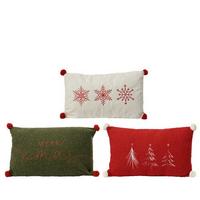 DEKORAČNÍ POLŠTÁŘ VIANOCE - bílá/zelená, textil (50/30cm)