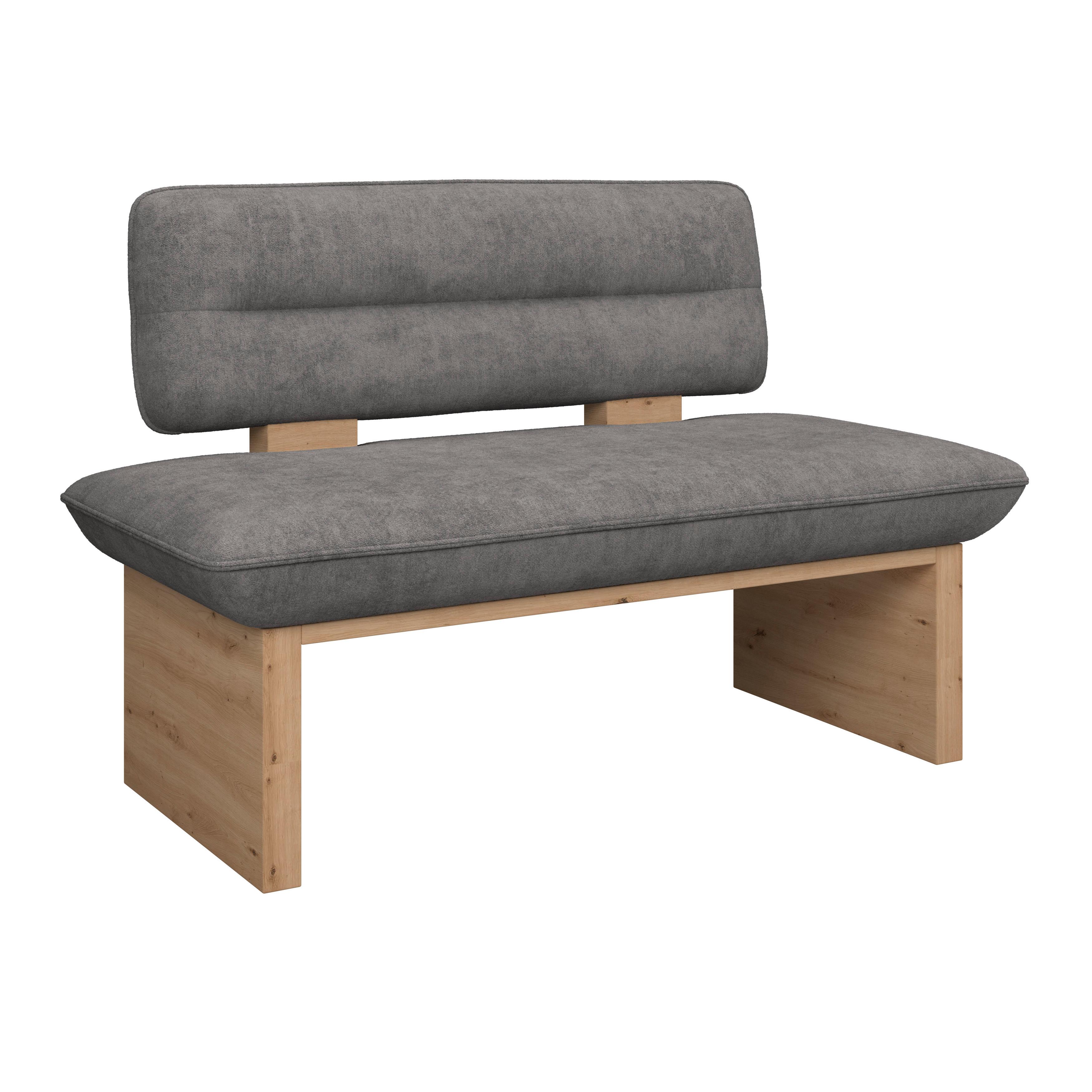 SITZBANK BELUNA II - Eichefarben/Grau, KONVENTIONELL, Holzwerkstoff/Textil (120/87/67cm) - James Wood