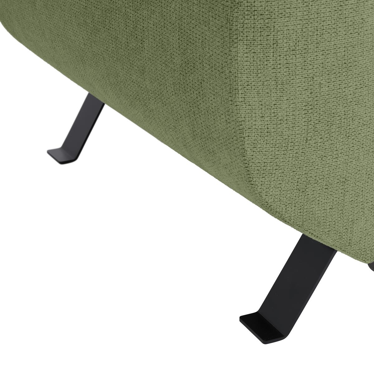 Rohová sedačka RAVEN, pravá, olivovozelená - olivovozelená/čierna, Modern, kov/textil (257/198cm) - Mömax