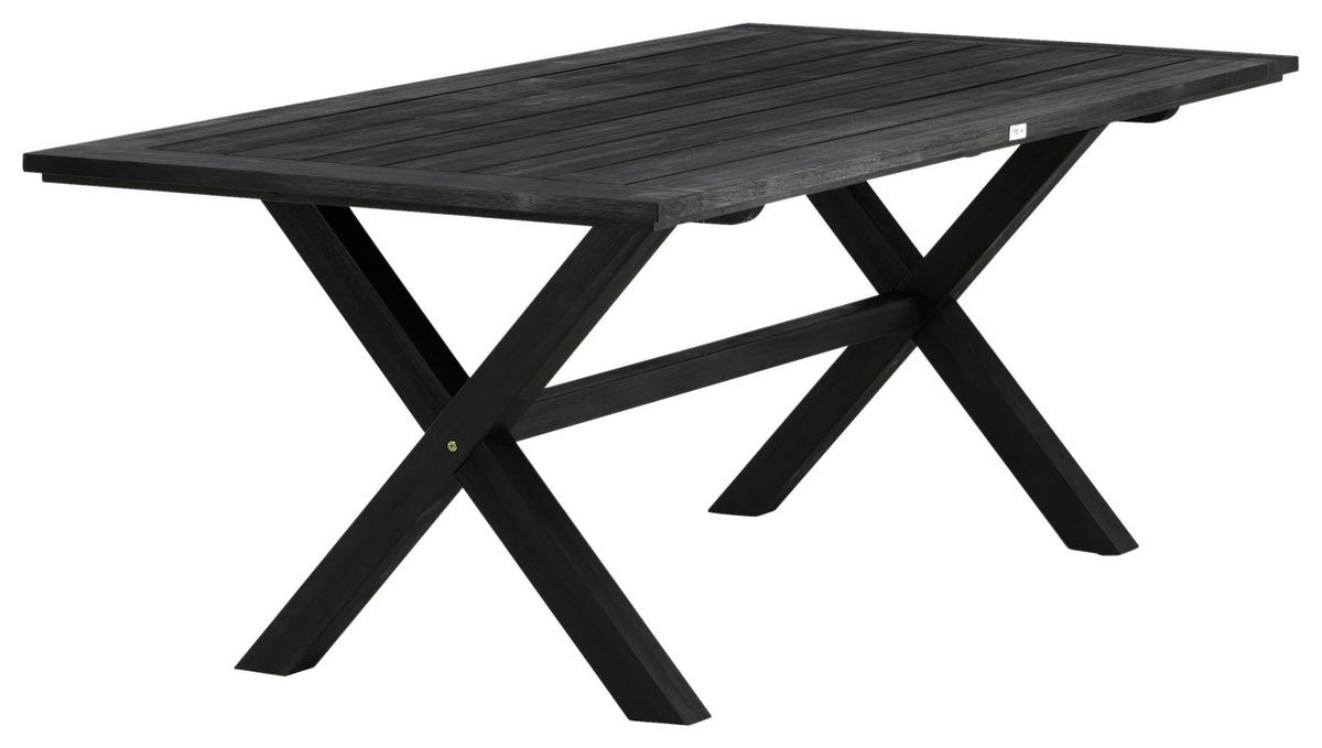 Gartentisch Rives - Schwarz, KONVENTIONELL, Holz (200/100/75cm) - Gardenson