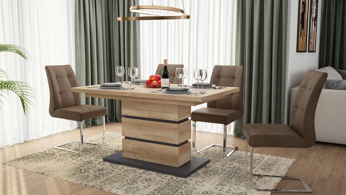 Schwingstuhl-Set Marlen XXL Braun/Silberfarben B: 47 cm - Silberfarben/Braun, LIFESTYLE, Textil/Metall (47/96/62cm) - MID.YOU