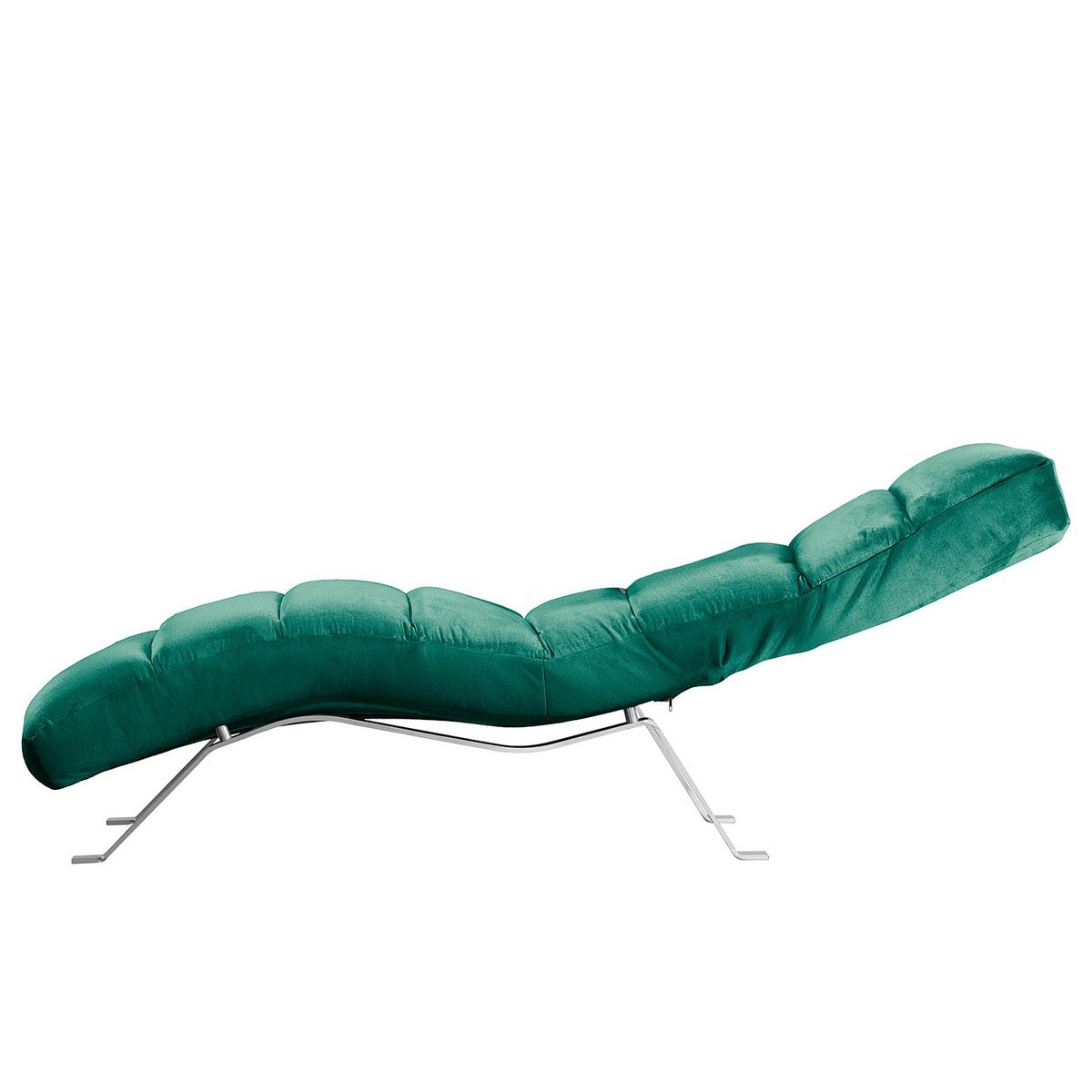 Relaxliege Swing Silver Grün B: 65 cm - Silberfarben/Grün, Design, Textil (65/65-95/171cm) - Livetastic