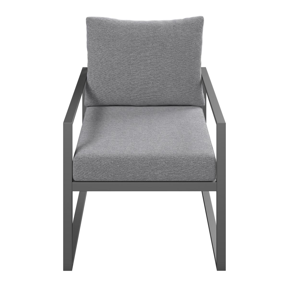 Gartensessel Leon - Dunkelgrau/Anthrazit, MODERN, Textil/Metall (66/69/65cm) - Beldano