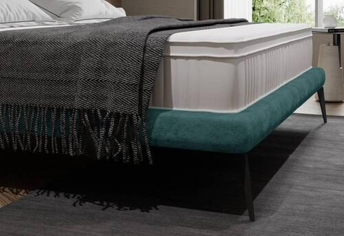 Polsterbett Mit Matratze 180x200 Tessina Sorisso Petrol - Petrol/Schwarz, MODERN, Textil (180/200cm) - Livetastic