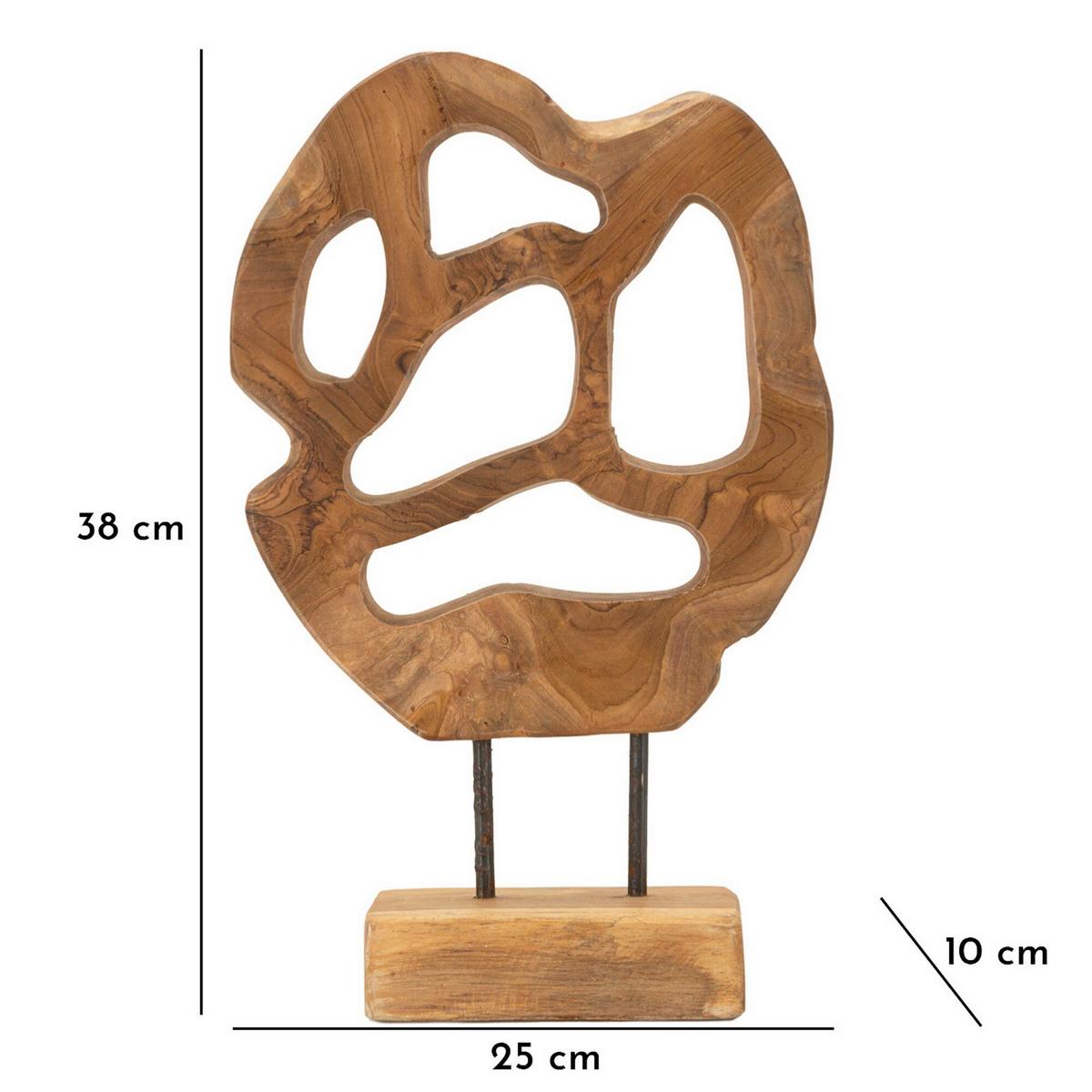 Skulptur Lubang Teak Braun, B: 25 cm - Braun, Basics, Holz (25/38/10cm)