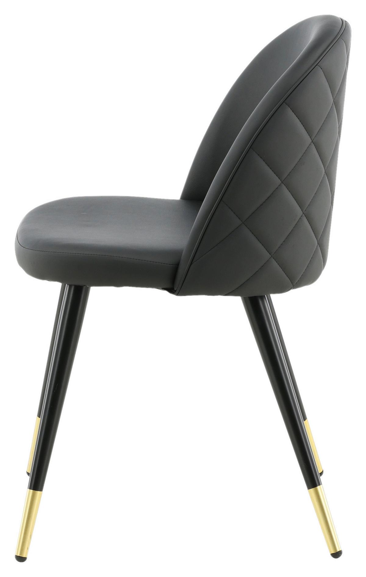 Stuhl-set Velvet - Schwarz, Design, Textil/Metall (50/77/48cm) - Livetastic