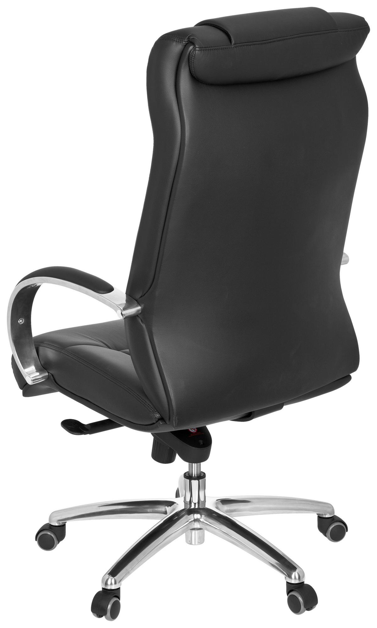 Chefsessel Xxxl G 600 Lederlook Schwarz Bis 150 Kg - Silberfarben/Schwarz, Basics, Kunststoff/Textil (60/131/49cm) - MID.YOU