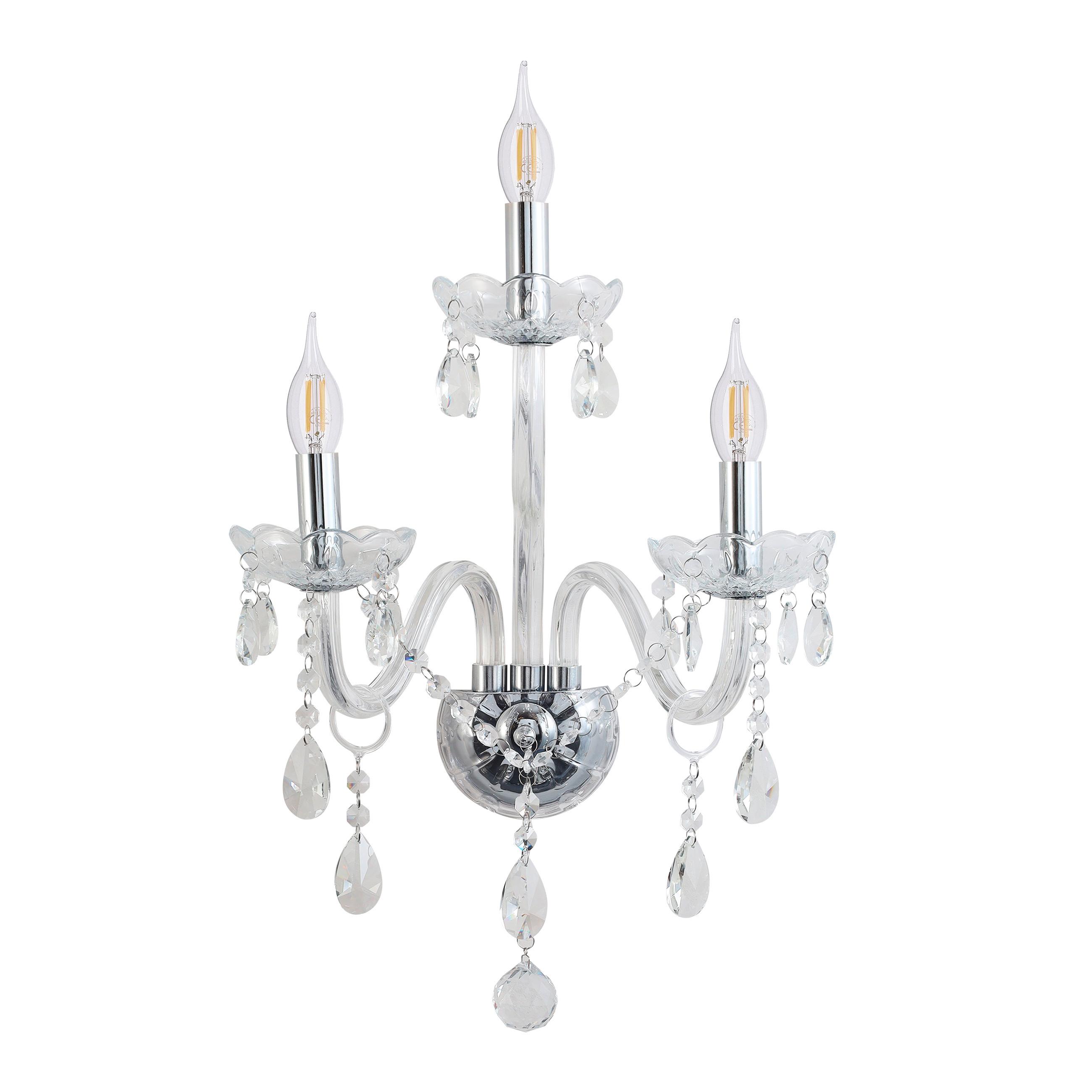 Wandleuchte 23-30290 Cristallo - Transparent, KONVENTIONELL, Metall (21/38/55cm)