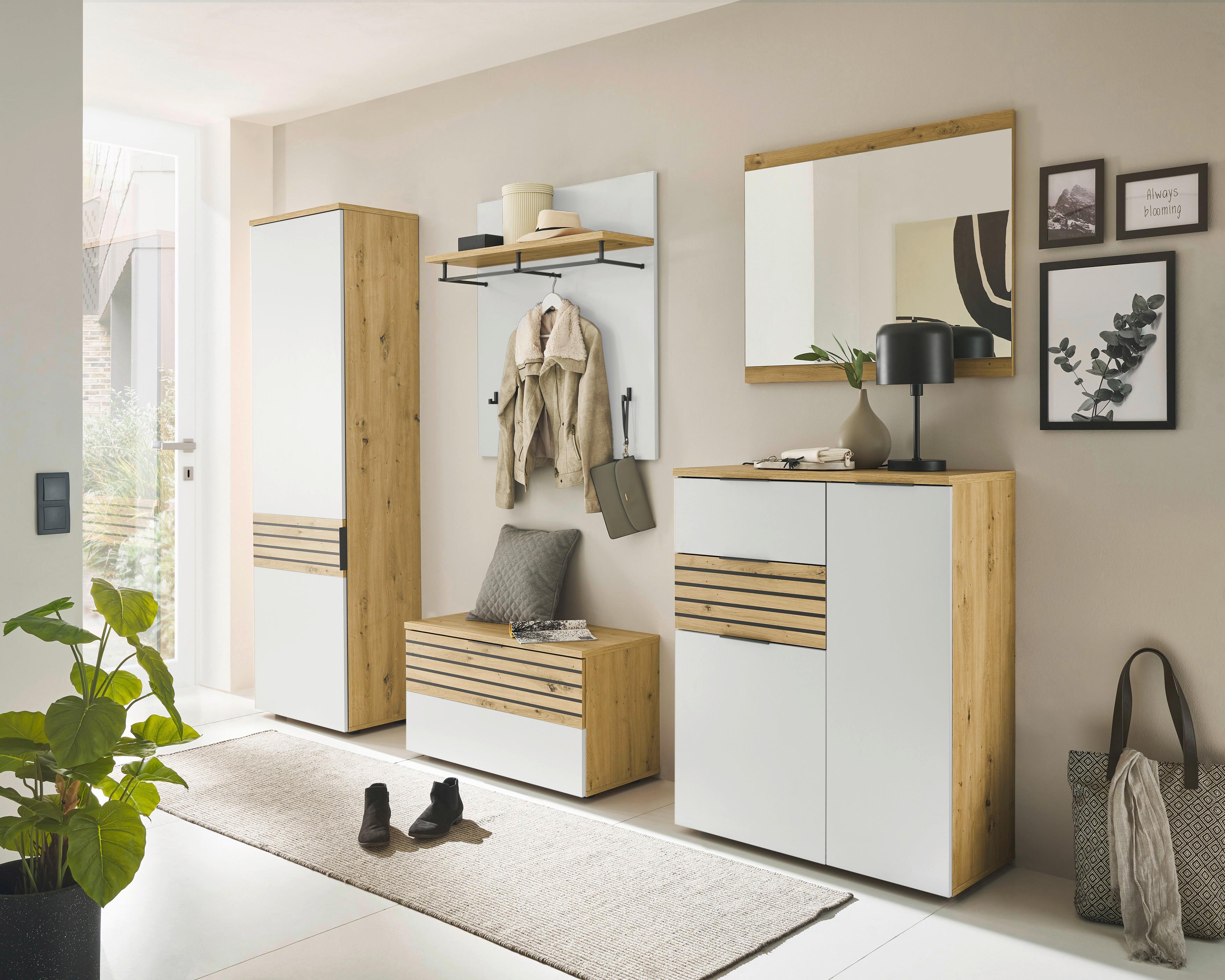 Wandspiegel Milan Rechteck 85x70 Cm Eiche Artisan Dekor - Eiche Artisan, Design, Glas/Holzwerkstoff (85/70/2cm) - MID.YOU