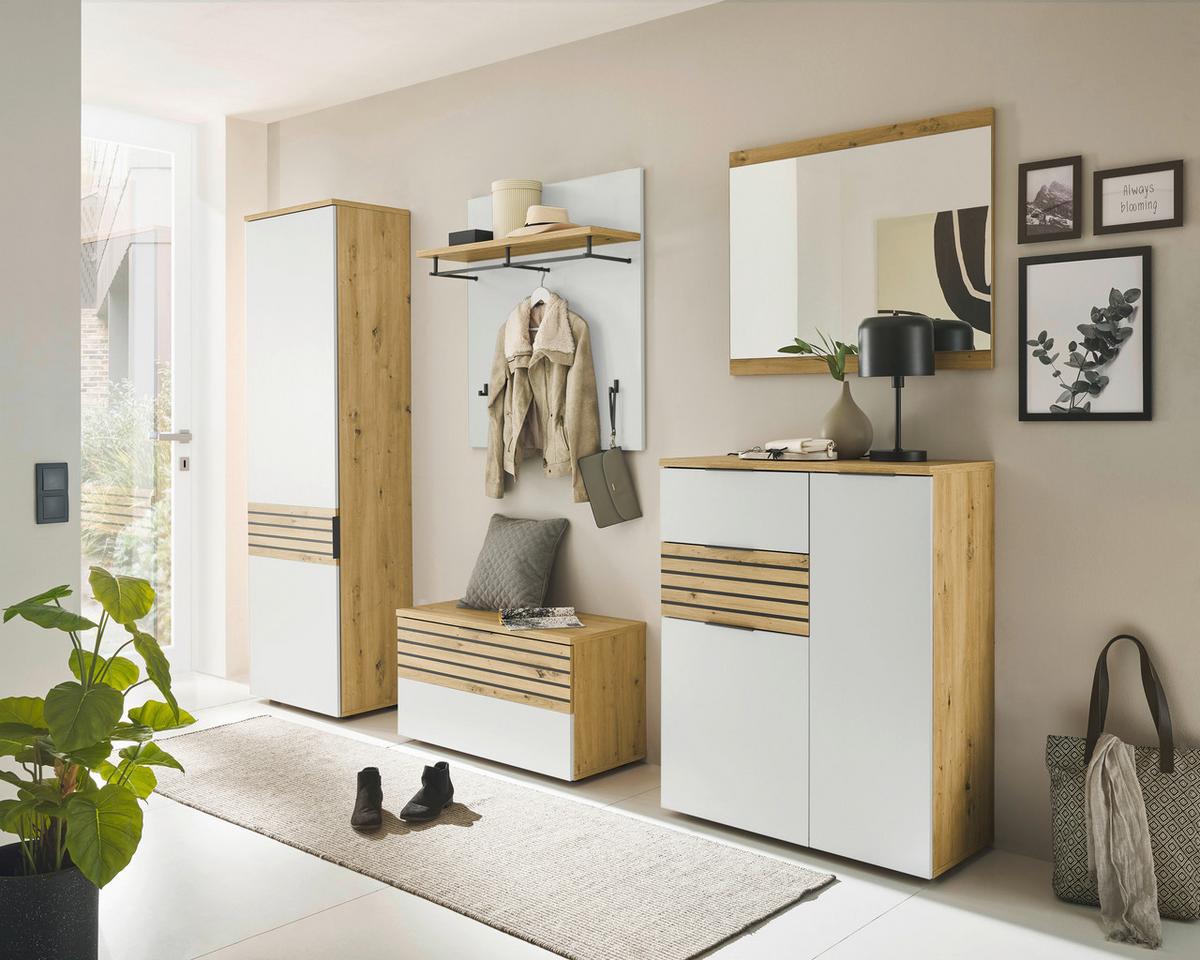 Wandspiegel Milan Rechteck 85x70 cm Eiche Artisan Dekor - Eiche Artisan, Design, Glas/Holzwerkstoff (85/70/2cm) - MID.YOU