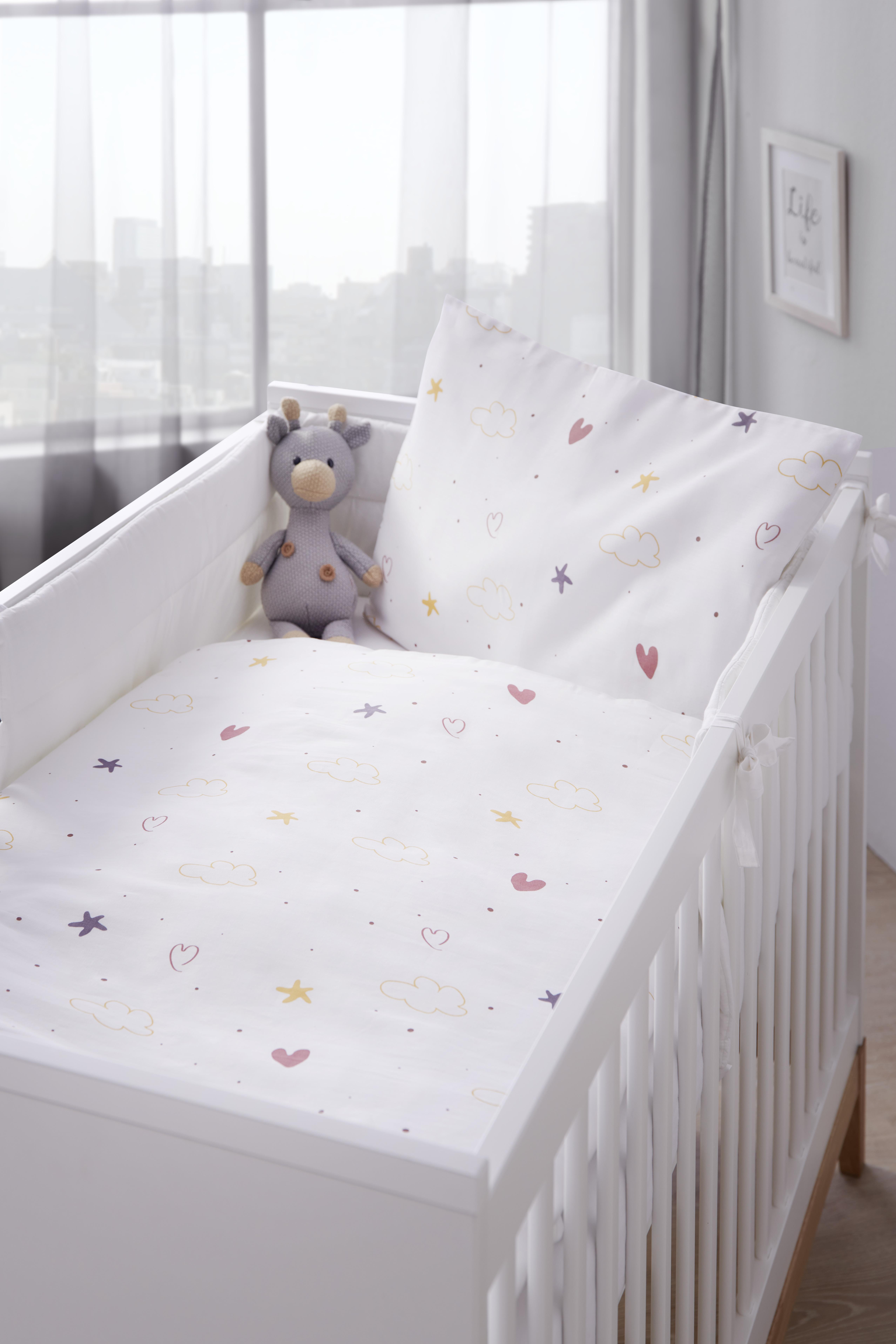 Detská Posteľná Bielizeň Sammy, 40/60+100/135cm - biela, Moderný, textil (100/135cm) - Premium Living