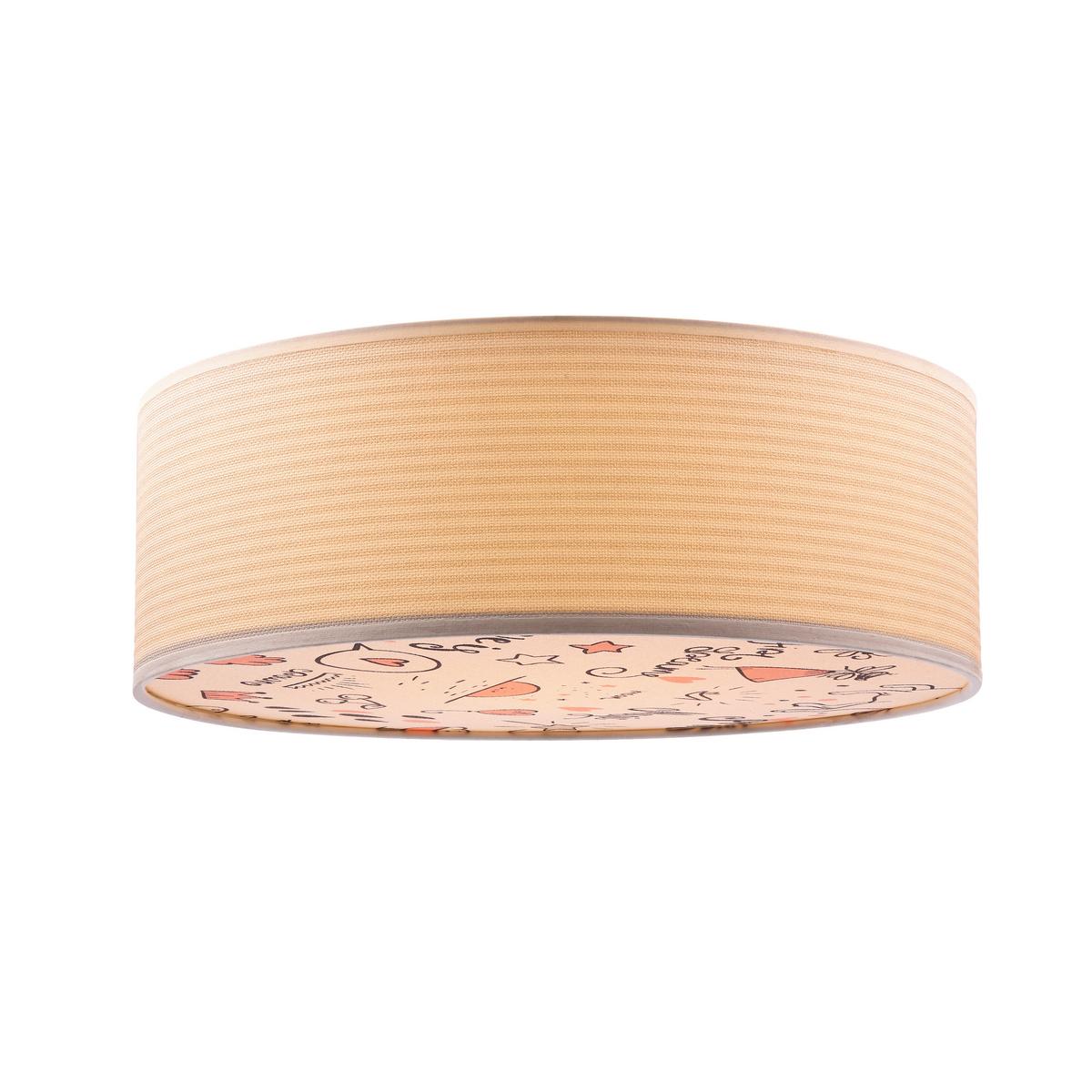 Kinderdeckenleuchte 31-38876 Kiddy Rosa - Beige/Multicolor, KONVENTIONELL, Kunststoff/Metall (38/38/14cm)