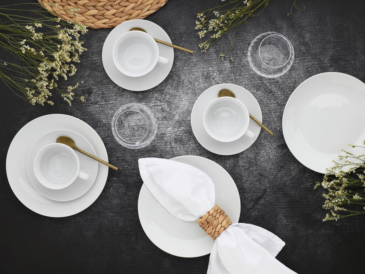 Kaffeeservice Luna 18--Teilig., Weiß - Weiß, Basics, Keramik - Creatable