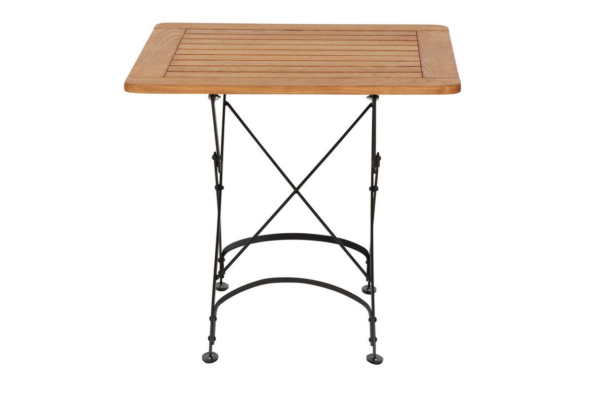 Gartentisch Klappbar Robinienholz/Metall L 80 cm - Robinienfarben/Schwarz, KONVENTIONELL, Holz/Metall (80/80/78cm) - Siena Garden