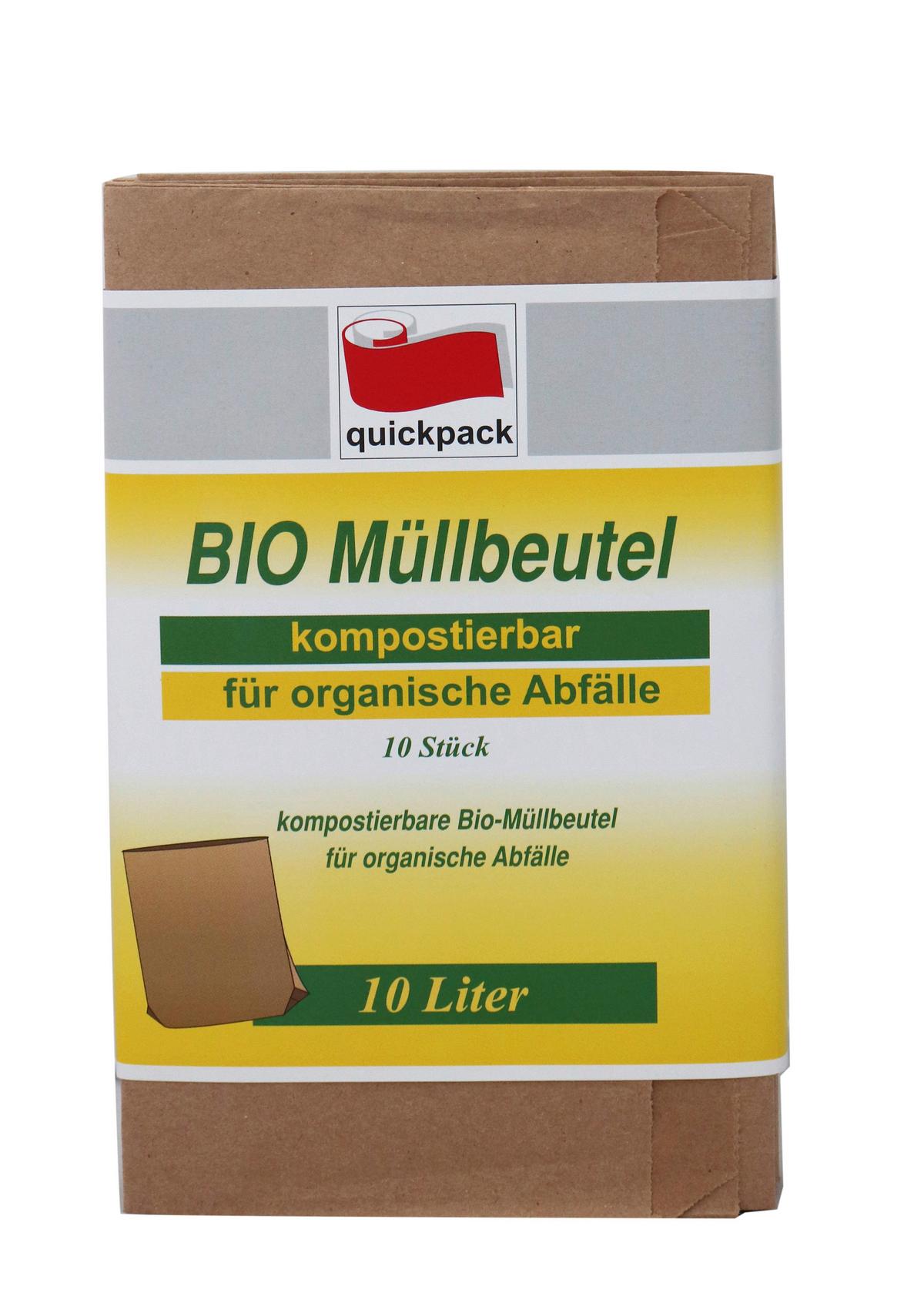 Bio Müllsack, 10 Liter Kompostierbar - Braun, Basics, Papier - Quick Pack