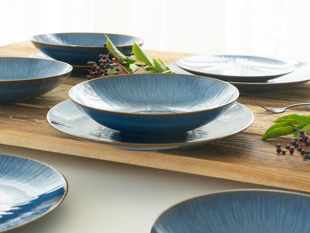 Tafelservice Steingut 4 Personen Geschirr Set - Blau, Basics, Keramik - Creatable