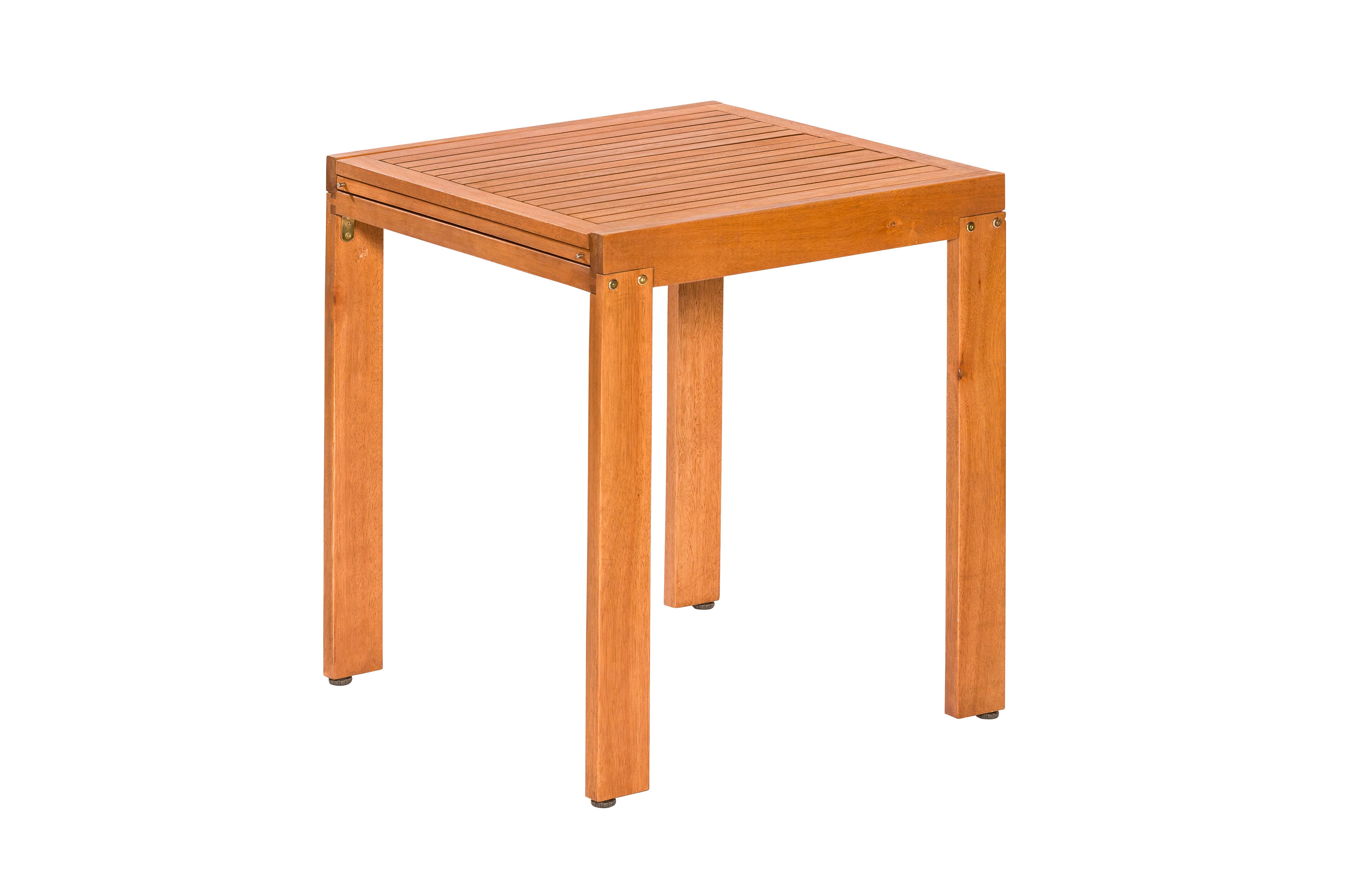 Balkontisch Ausziehbar Eukalyptus Natur - Naturfarben, KONVENTIONELL, Holz (65/77,5/130cm) - Gardenson